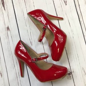 RSVP red Mary Jane heels 7.5 nwb
